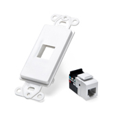 41638-W Decora Telephone Insert Kit, RJ25 Connector, 1 Ports, White