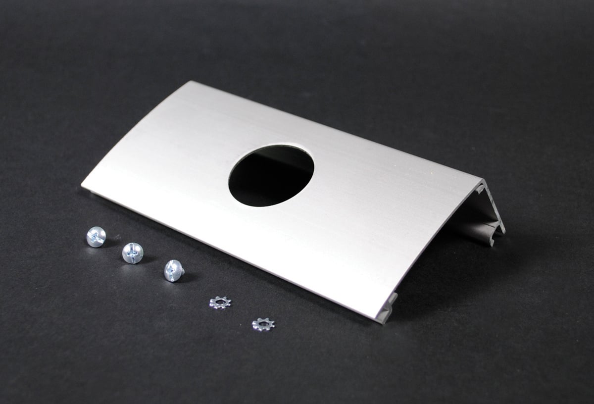 ALDS4047E 1-Channel Device Plate, For Use With ALDS4000 Series Raceway, Straight Blade and Locking Receptacle, Aluminum, Satin Anodized