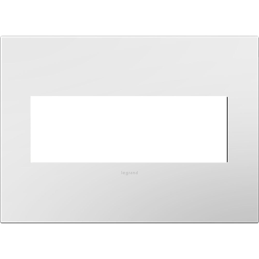 AWP3GWH4 Adorne 2-Module Designer Standard Wall Plate, 3 Gangs, 7.06 in W x 5.13 in H, Plastic, White