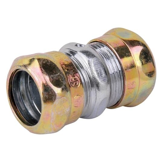 TK1110A-RT Steel City Raintight Thinwall Compression Coupling, 4 in, For Use With EMT Conduit, Steel, Zinc Plated