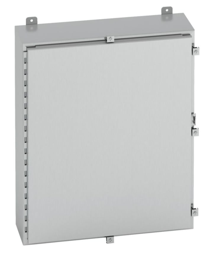 24248-4XS 1-Door Electrical Enclosure, 24 in W x 8 in D x 24 in H, NEMA 4X/IP66 NEMA Rating, 304 Stainless Steel