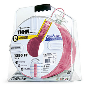 106100809455 PullPro Copper THHN Wire, 12 AWG, Stranded, Pink, 1250 ft