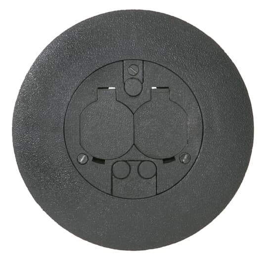 FPT441-SW-BLK Steel City Duplex Non-Metallic Poke-Through Cover, 7 in Dia