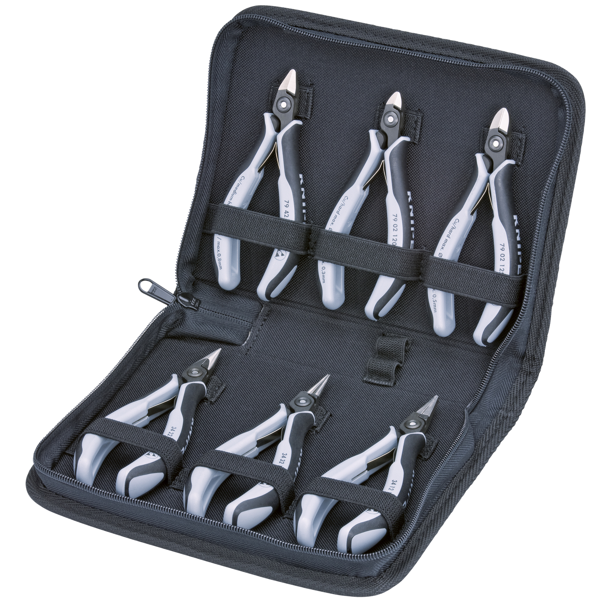 6 Pc Electronics ESD Pliers Set in Zipper Pouch, Multi-component