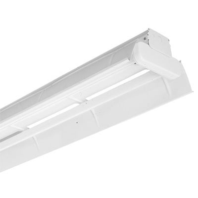 AF 2 32 MVOLT GEB10IS AF Series T8 Heavy Duty Turret Industrial Linear Strip Light Fixture, (2) Lamps Lamp, 120 to 277 VAC, Baked White Enamel Housing