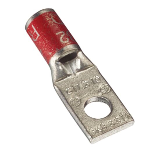 CTL10-12 Color-Keyed 1-Hole Compression Lug, 1/0 AWG Flexible/Stranded Copper Conductor, 1/2 in Stud, Copper