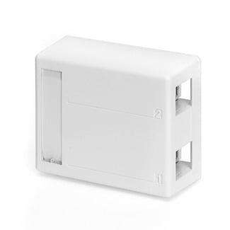 4S089-2WP QuickPort 2-Port Surface Mount Box, Surface Mount, ABS, White
