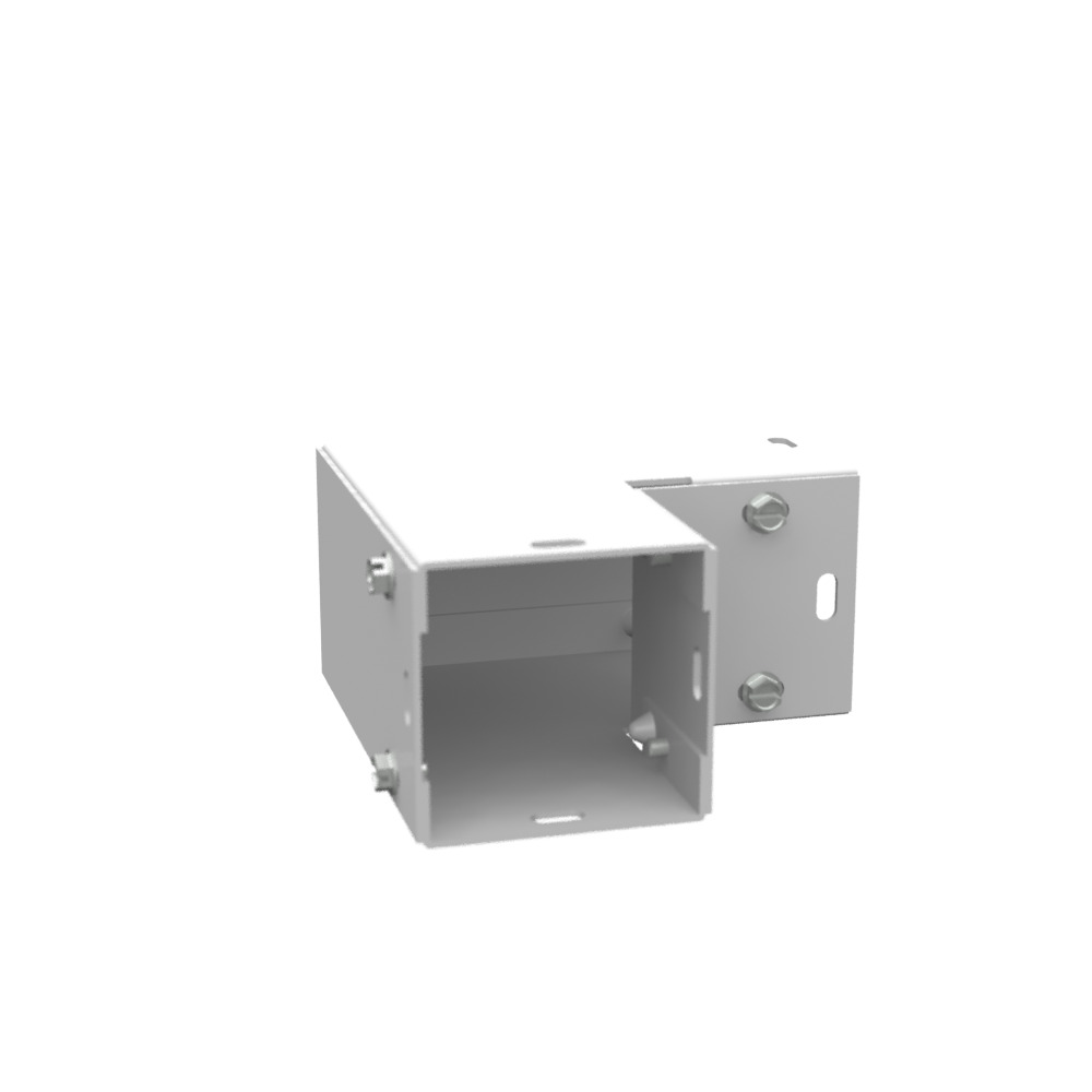 5.063x2.5x5.063 Wireway Elbow 90 Corners ANSI 61 Gray Steel