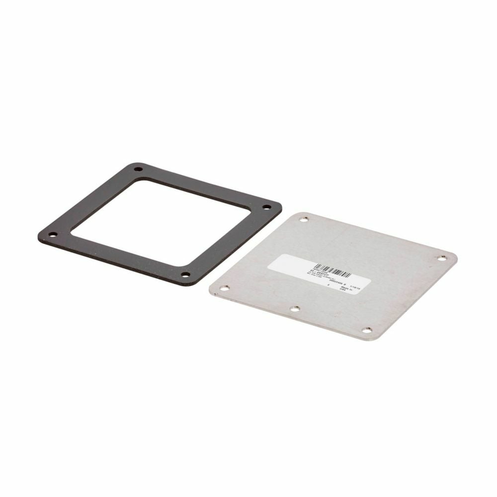 44-4XSFCP Closure Plate, 4 in W x 4 in H, For Use With NEMA 4X/IP55 Hinged Screw Clamp Cover Feed-Through Wireway, 304 Stainless Steel