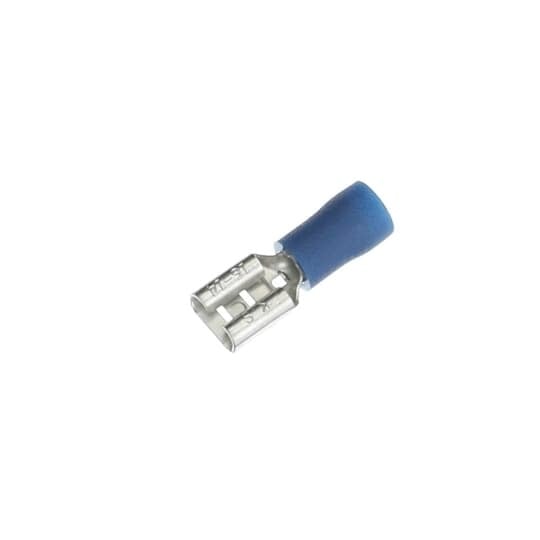 KV14-250FD-M Spec-Kon Female Disconnect, 16 to 14 AWG Conductor, 0.25 in W x 0.032 in THK Tab, Long Barrel, Brass/Copper, Blue, Insulated