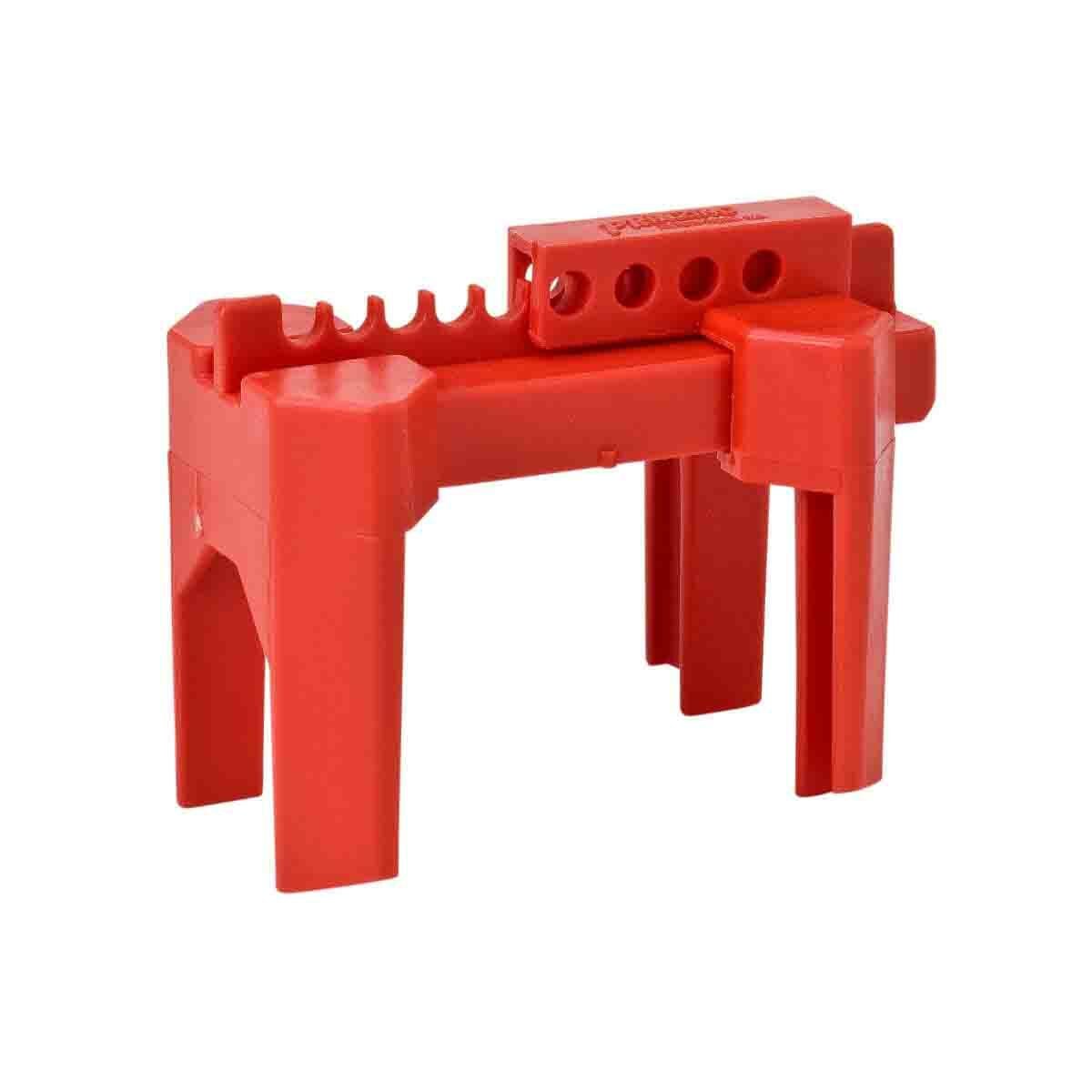 BS07A-RD 4-Legged Small Ball Valve Lockout, Fits Min Handle Size: 1 in W x 1/2 in THK, Fits Min Pipe Size: 1/2 in, Fits Max Pipe Size: 2-1/2 in, 4 Padlocks, 0 deg F Min Temperature, 175 deg F Max