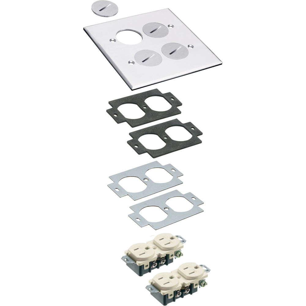 FLB5540NL Floor Box Cover, 4.937 in L x 4.662 in W, Nickel