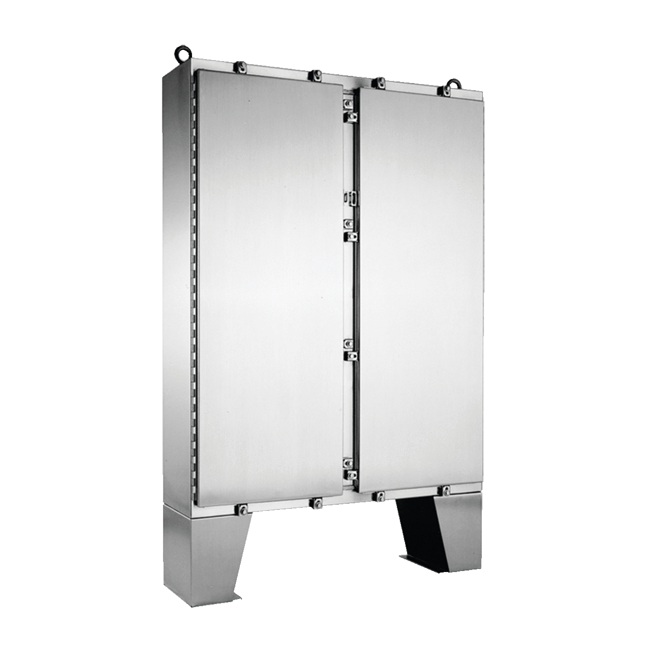 A62H4812SS6LP A4SL 2-Door Enclosure With Floor Stand, 62.06 in L x 48.06 in W x 12.06 in D, NEMA 4X/IP66 NEMA Rating, 316L Stainless Steel