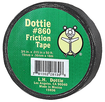 860 Friction Adhesive Tape, 60 ft L x 3/4 in W, Black