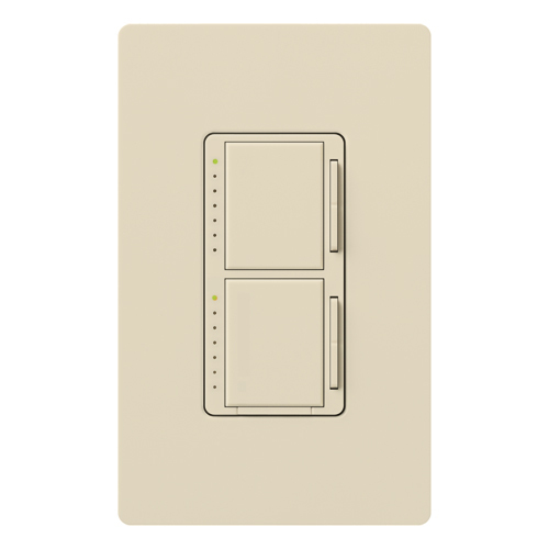 MA-L3L3-LA Maestro Designer Style Dual Dimmer, 120 VAC, 1 Poles, On/Off Operation, Light Almond