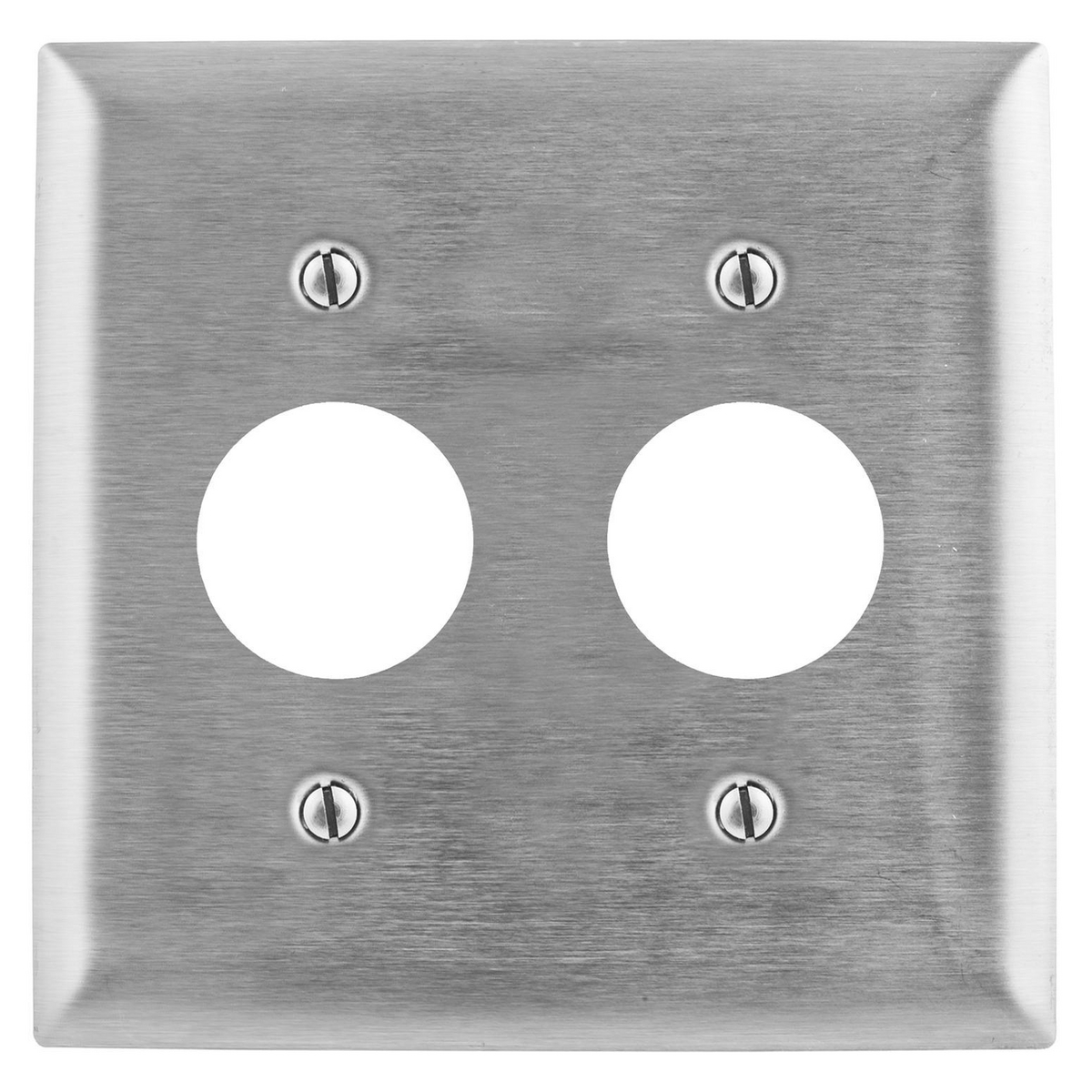SS72 Standard Receptacle Wall Plate, 2 Gangs, Stainless Steel