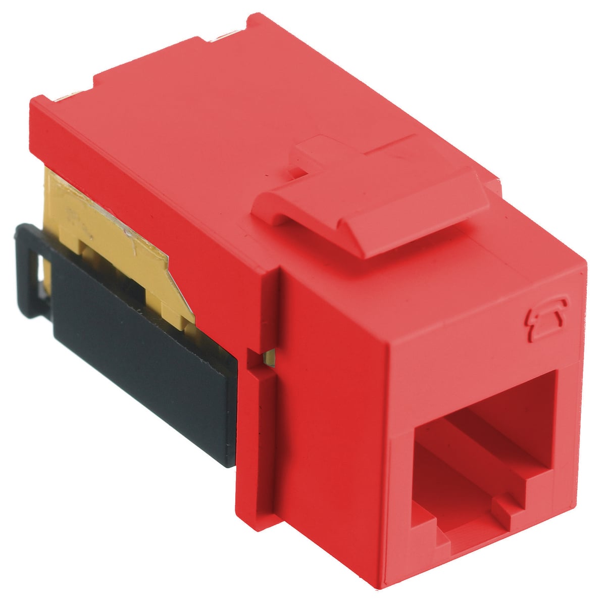 NSJUR Standard Modular Jack, 6-Position USOC Module, Screw Mount, Red