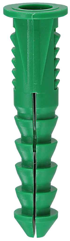 123 Invincibox Tapered Anchor With Wings, #12, #14, #16 Screw/Bolt, 5/16 in Drill, Plastic, Green