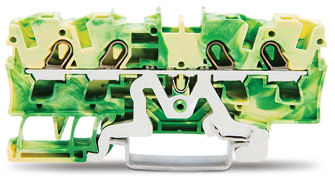 2004-1407 1-Level Ground Terminal Block, 800 V AC, 32 A, 20 to 10 AWG Wire, DIN Rail Mount
