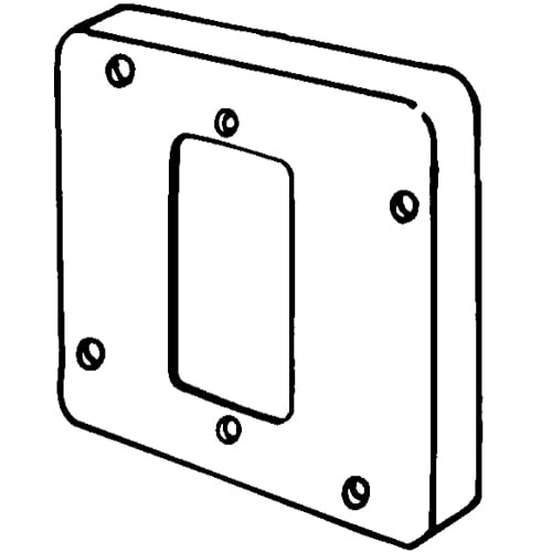 8484 Raised Electrical Box Cover, 4-11/16 in L x 4-11/16 in W x 1/2 in D, GFCI Receptacle Cover, Steel