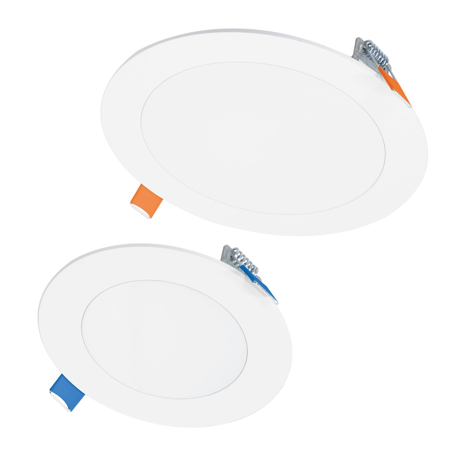 4-inch Round Canless LED Downlight, 600 lumens, 90+CRI, 5-Color Field-SeleCCTable, 120V 60Hz. Matte White Finish.