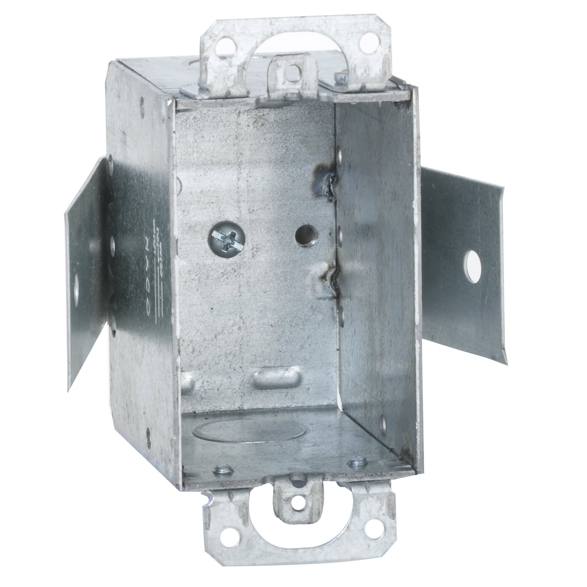 508 Gangable Switch Box, Steel, 12.5 cu-in Capacity, 1 Gangs, 1 Outlets, 2 Knockouts, 3 in H x 4.22 in W x 2.5 in D