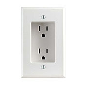 689-W Recessed Duplex Outlet Receptacle With Screw, 125 V AC, 15 A, 2 Poles, 3 Wires, White