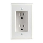 15 Amp 1-Gang Recessed Duplex Receptacle, Residential Grade, with Screws Mounted to Housing, White