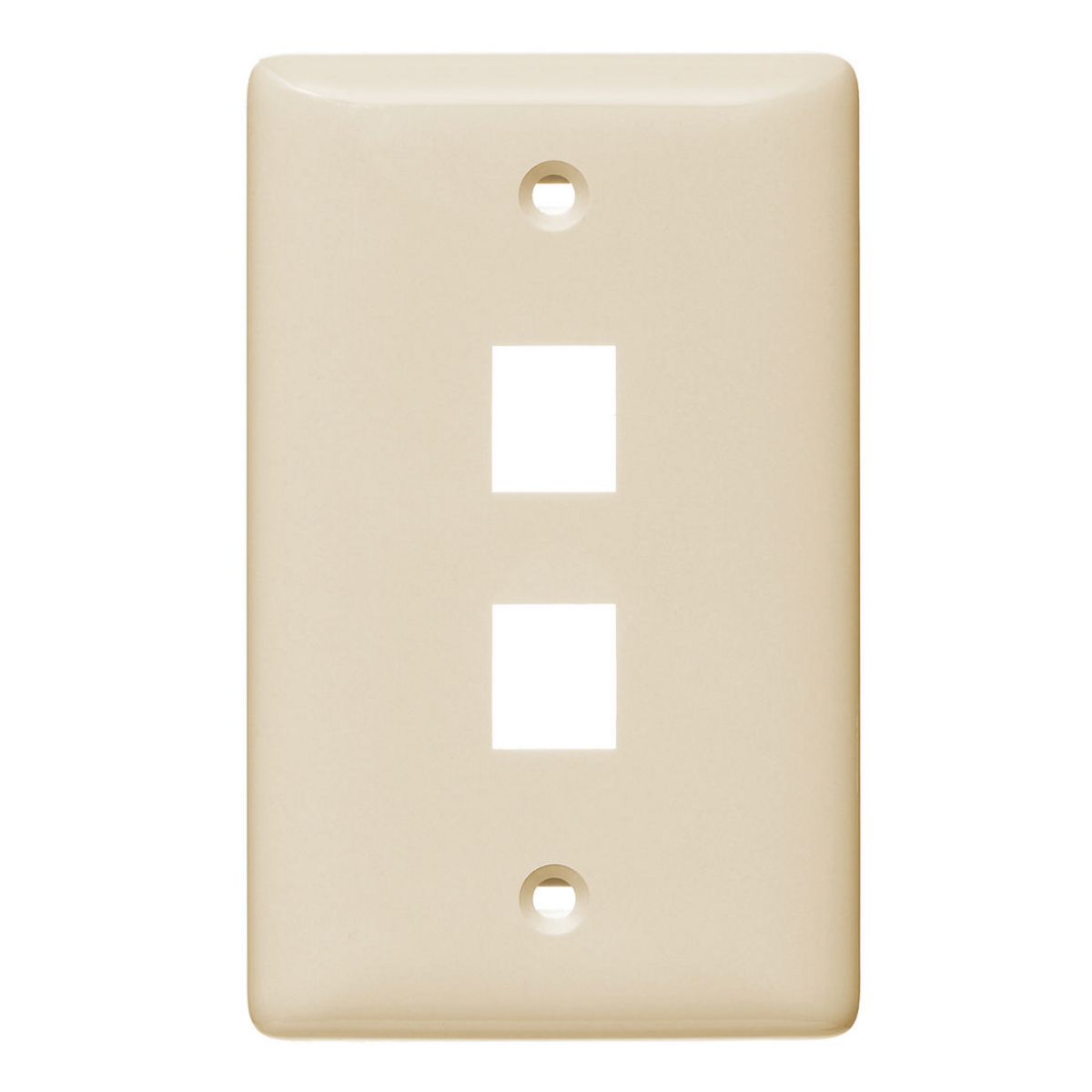 NSP12LA Rear Load Standard Molded Keystone Faceplate, 1 Gangs, 2 Ports, Audio/Video/Voice/Data/Multimedia Module, Fastened Mount, High-Impact Thermoplastic