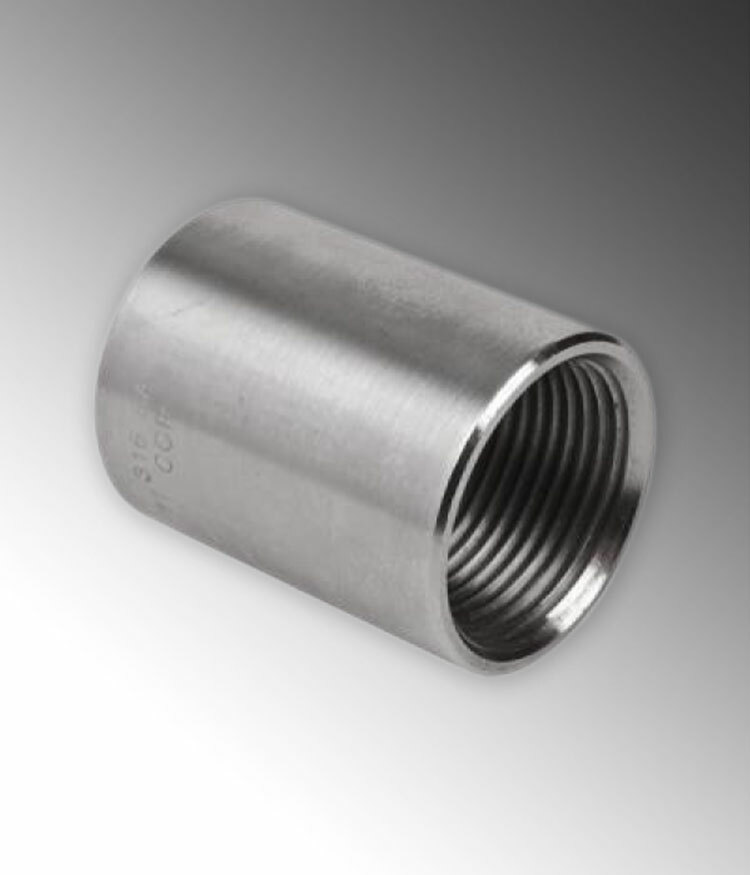 S62000CP00 Standard Straight Thread NPS Conduit Coupling, 2 in, For Use With Rigid Conduits, 316 Stainless Steel