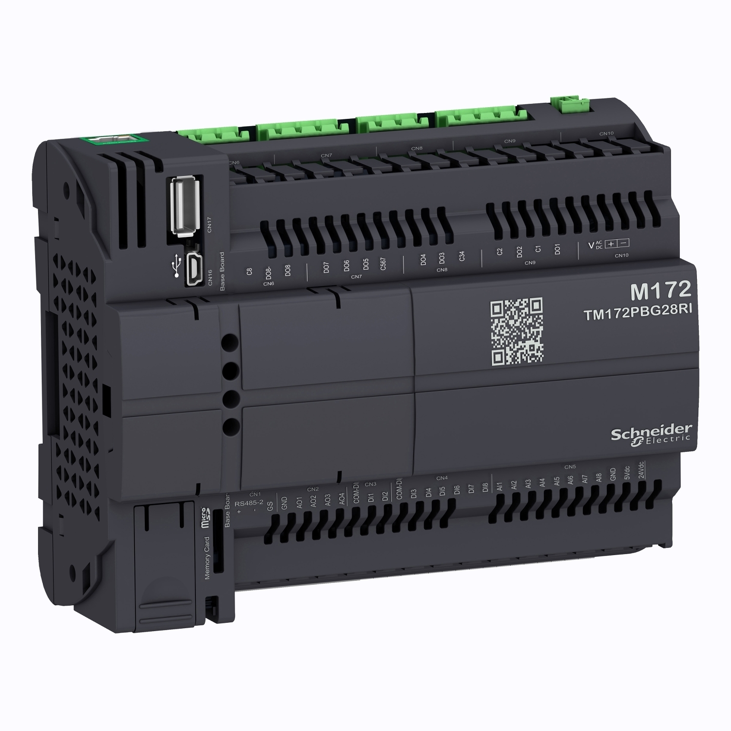 TM172PBG28RI Modicon M172 Isolated Performance Blind Logic Controller, 24 V AC/20 to 38 V DC, 28 Inputs, 28 Outputs