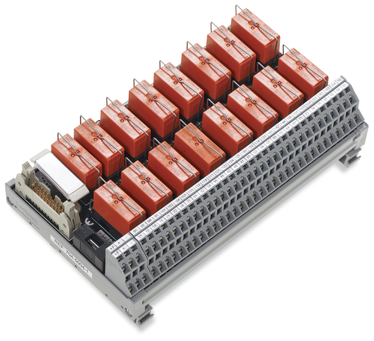 704-5004 Double-Deck Interface Module, 24 V DC, 28 to 12 AWG Wire, 20 Poles, DIN Rail Mount