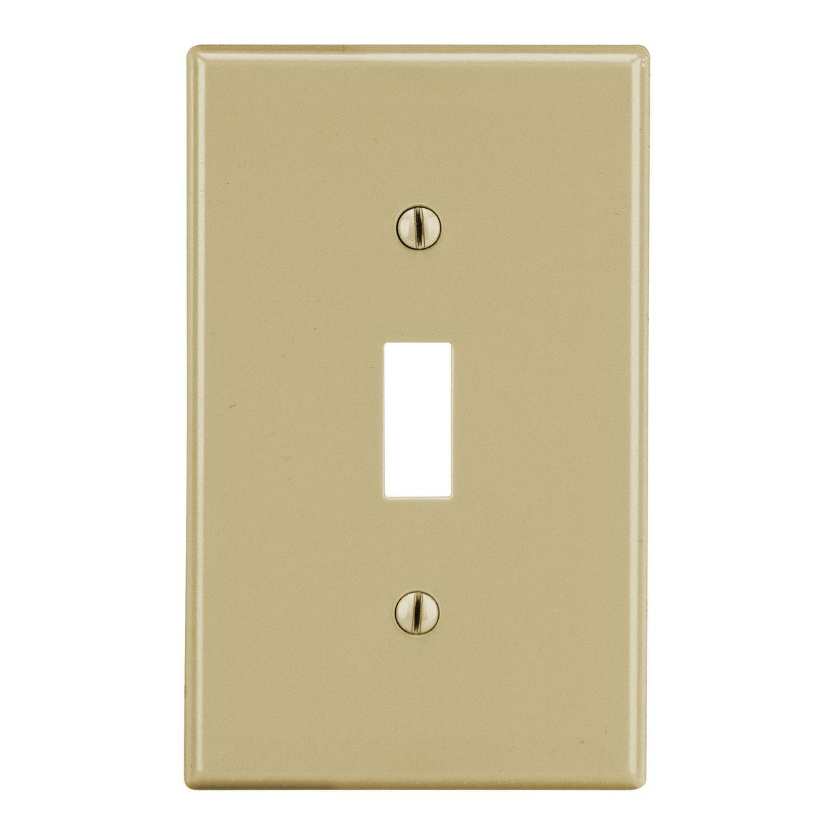 PJ1I Mid-Size Non-Metallic Wall Plate with Pre-Inserted Captive Screw, 1 Gangs, 3.15 in W x 4.94 in H, Polycarbonate Thermoplastic, Ivory