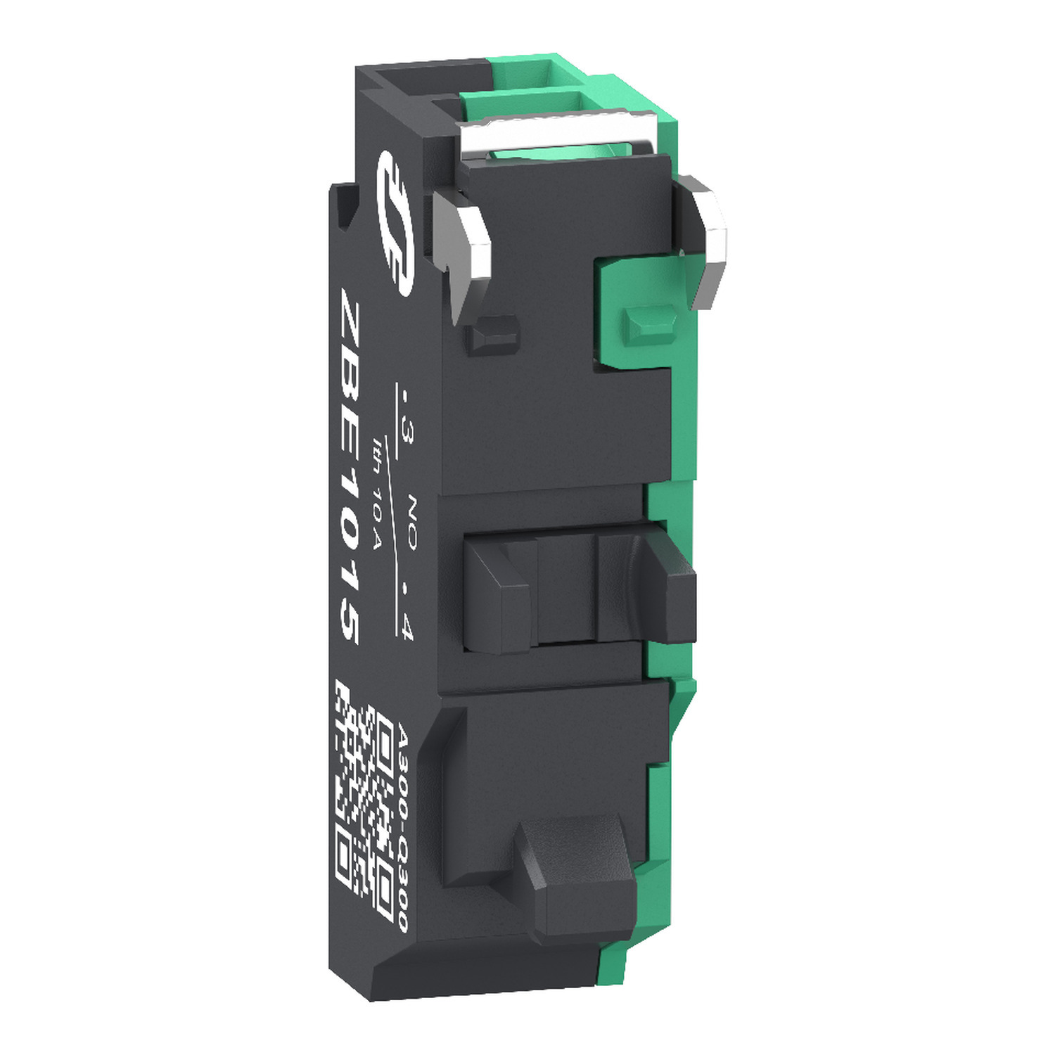 ZBE1015 Harmony Electrical Component Contact Block, 22 mm, 1NO Contact, 10 A at 600 V AC Contact, Silver Alloy Contact, Momentary Action, Black