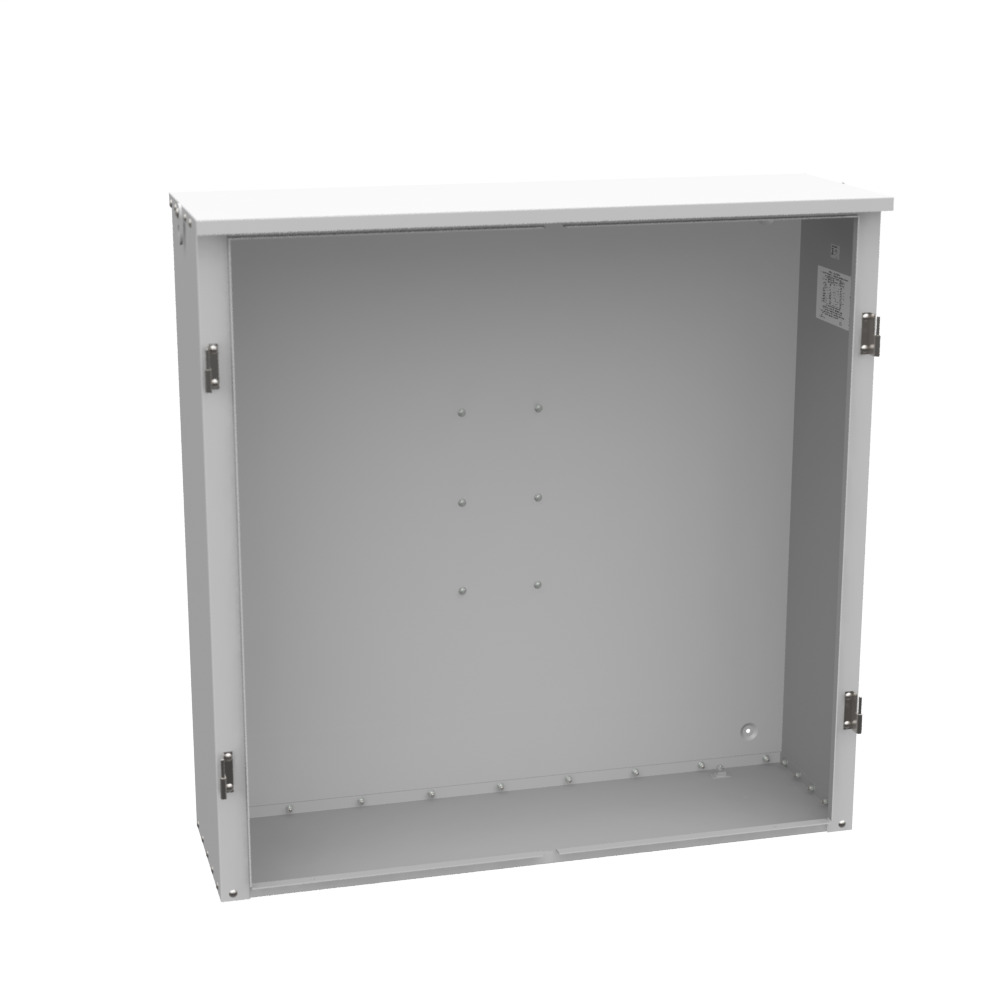 48x48x14 Painted Steel Double Front Lift Off Hinged Cover 3 Point Latch Rack Provision