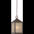 HAVEN - LED OUTDOOR HANGING WITH SANDED TEA STAIN GLASS