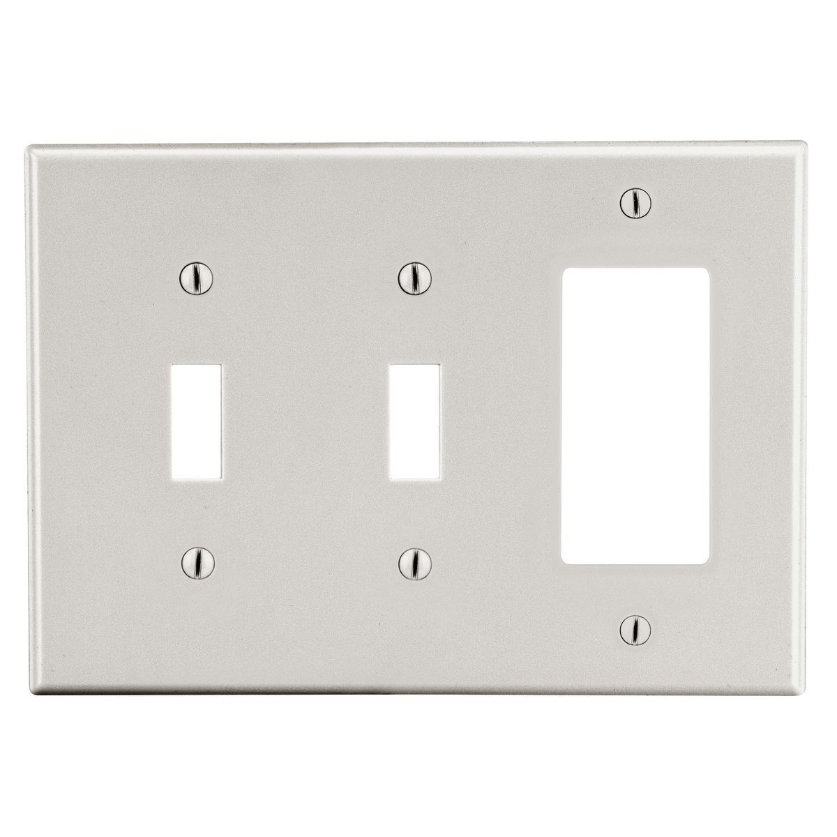 PJ226LA Mid-Size Non-Metallic Wall Plate, 3 Gangs, 6.75 in W x 4.88 in H, Polycarbonate Thermoplastic, Light Almond