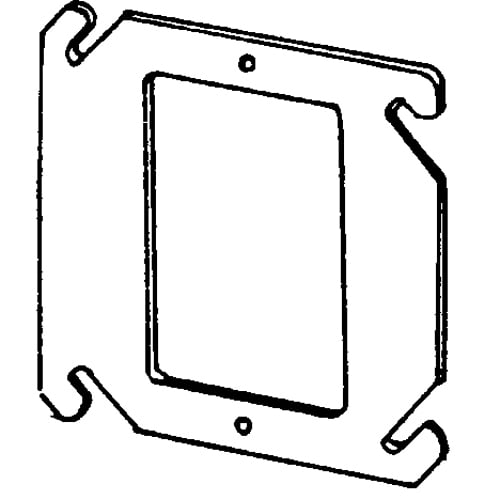 8468F Flat Square Box Cover, 4 in L x 4 in W, Steel