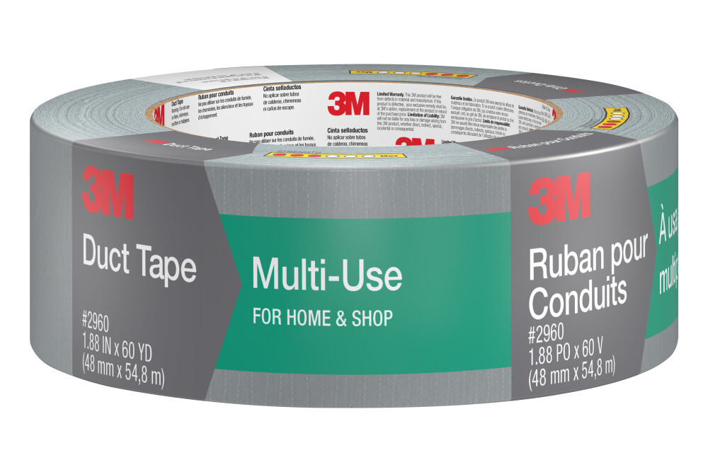 7100214360 2900 Multi-Use Tape, 60 yd L 1.88 in W, Natural Rubber Adhesive, Polyethylene/Cloth Scrim Backing, Gray