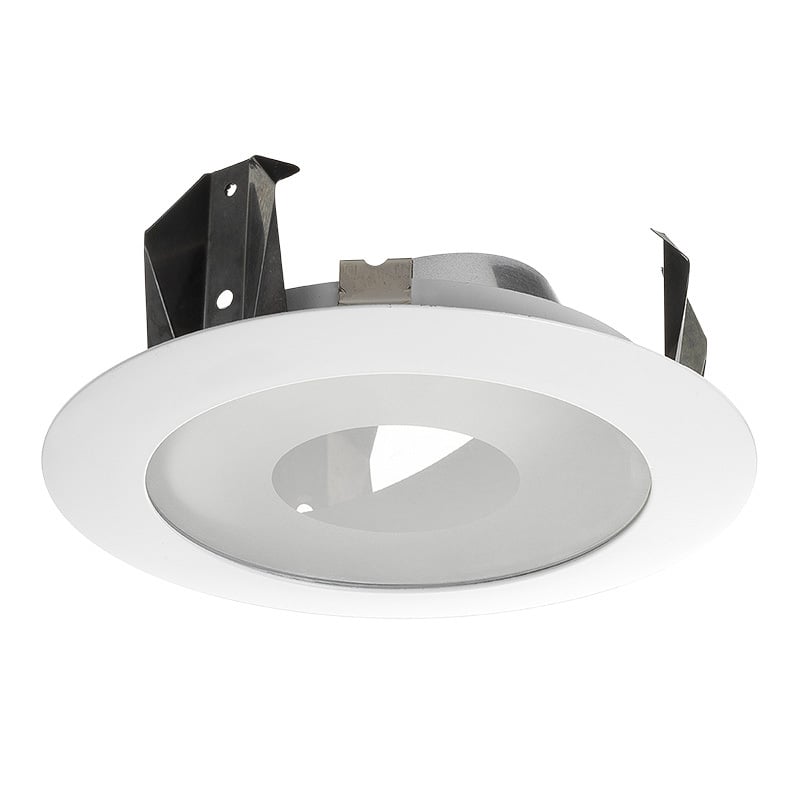 41L WH Adjustable Lensed Round Shower Downlight Trim, 4 in ID x 5 in OD, LED Lamp, For Use With IC4AL, TC4AL 4 in TC 1000 Lumens Internally Adjustable LED Downlight