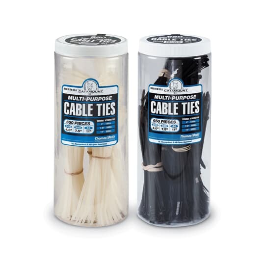 90650I Catamount Cable Tie Assortment Jar, Nylon/Polyamide 6.6, Natural
