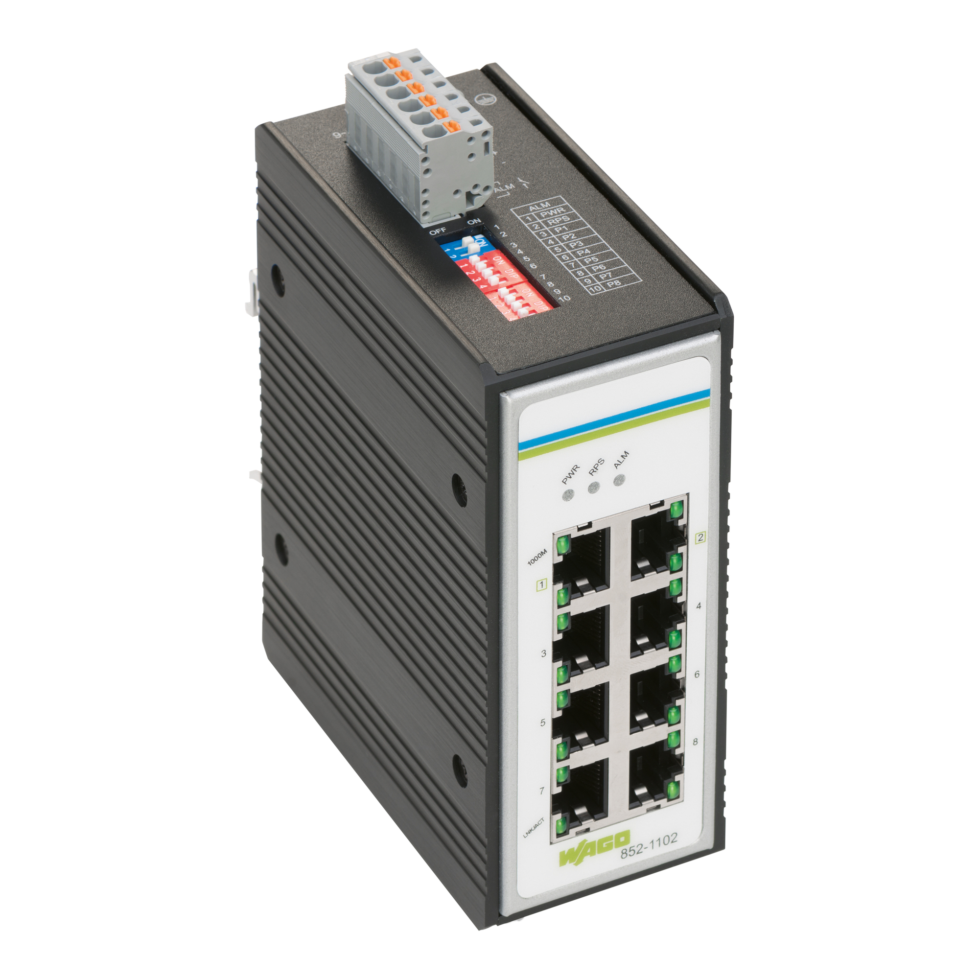 852-1102 852 Unmanaged Industrial Switch, RJ-45 Copper Connectors