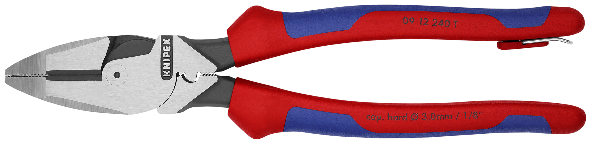 High Leverage Lineman's Pliers New England with Tape Puller & Crimper-Tethered Attachment, 9 1/2 in., Multi-Component