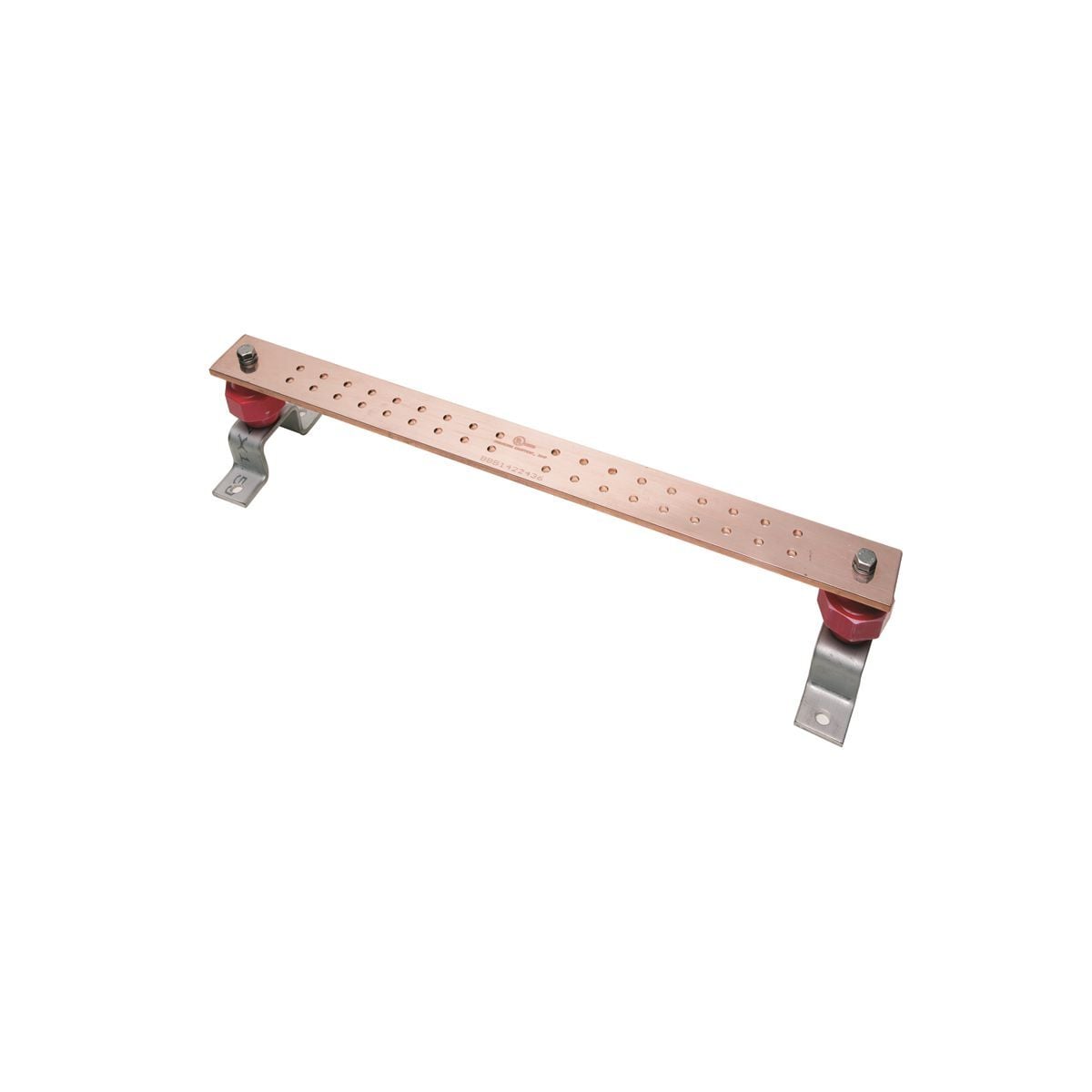 BBB14224B Busbar With Insulator Bracket, 24 in L x 2 in W, 36 Holes, Copper