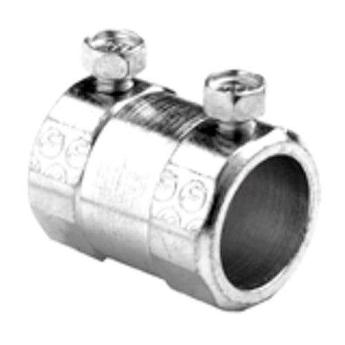 3600-US Bridgeport Setscrew Conduit Coupling, 1/2 in, For Use With Steel Rigid Conduit, Steel, Zinc Plated