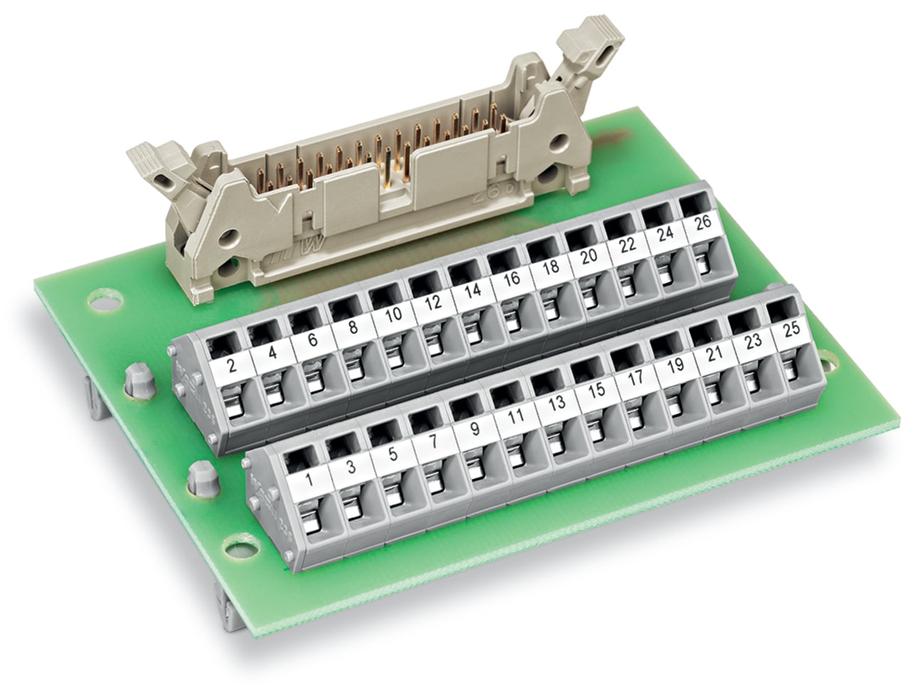 289-402 2-Row Interface Module, 30 V AC/50 V DC, 1 A, 28 to 12 AWG Wire, 14 Poles, DIN Rail Mount
