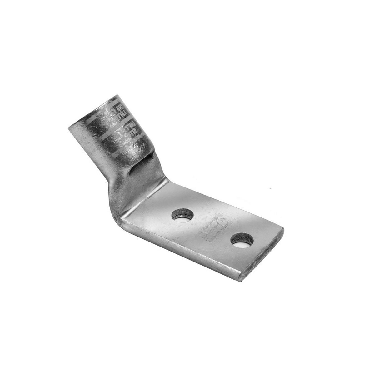 YA6CL2TC1445 2-Hole Compression Lug With Inspection Window, 6 AWG Solid Copper/Stranded Conductor, Die Code: 7/374, 1/4 in Stud, Electro Plated Tin Copper