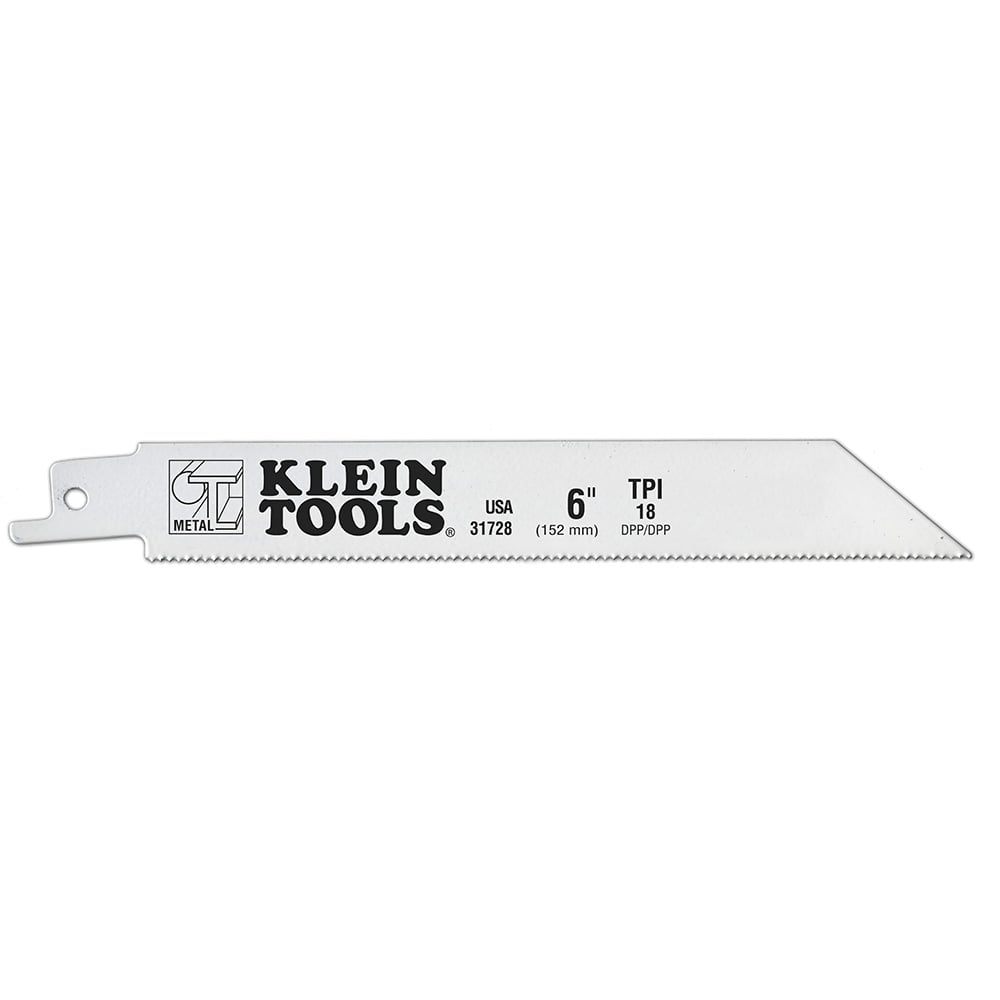 31728 Bi-Metal Reciprocating Saw Blade, 6 in L x 3/4 in W, 18, Universal/Toothed Edge Tang