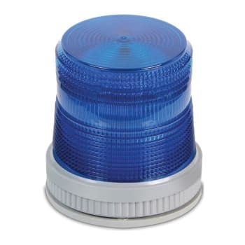 105HISTB-EK AdaptaBeacon Corrosion-Resistant Heavy Duty High Intensity Flashing Beacon, 12 to 48 V DC, Xenon Lamp, 4-1/2 in Dia, Surface Mount, Blue Lens