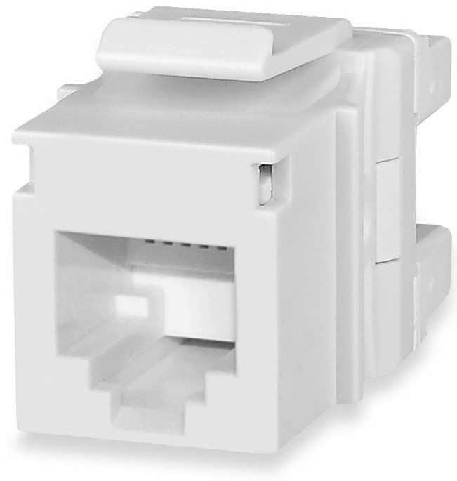 KJ126MT-C3U-WH MT Series Voice Grade Jack, Cat 3 Module, Flush Mount, 6 Ports, Thermoplastic, White
